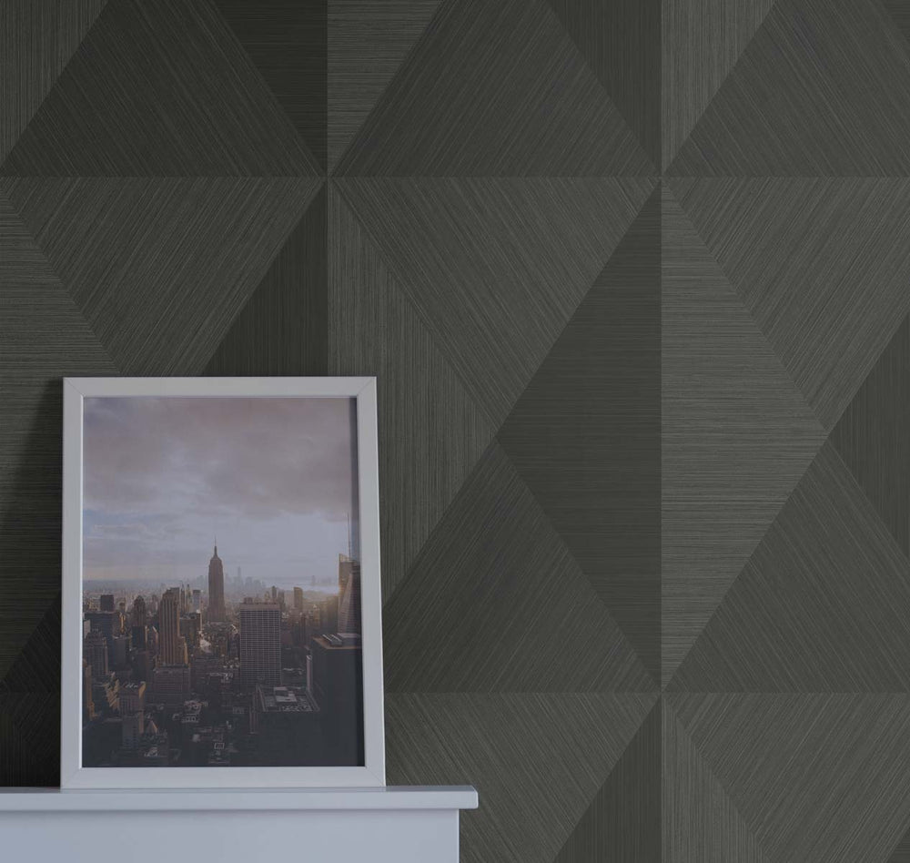 Geometric wallpaper decor TS81606 embossed vinyl from the Even More Textures collection by Seabrook Designs