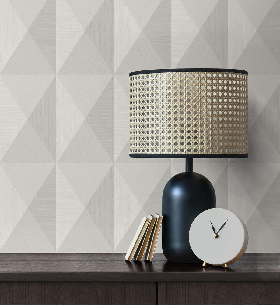 Geometric wallpaper decor TS81608 embossed vinyl from the Even More Textures collection by Seabrook Designs