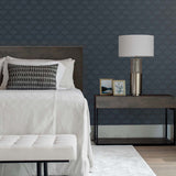 TS81802 textured vinyl wallpaper bedroom from the Even More Textures collection by Seabrook Designs
