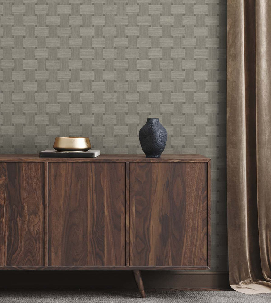 TS81805 textured vinyl wallpaper living room from the Even More Textures collection by Seabrook Designs