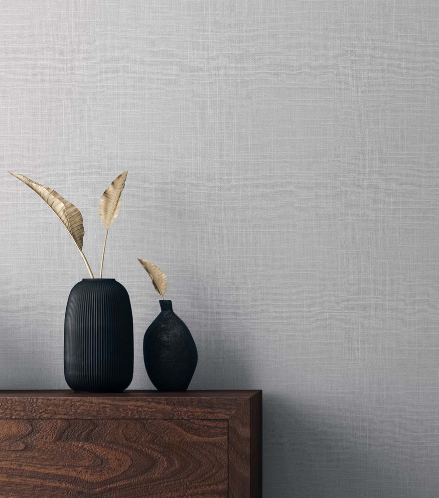 TS81900 faux linen vinyl wallpaper decor from the Even More Textures collection by Seabrook Designs