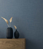 TS81902 faux linen vinyl wallpaper decor from the Even More Textures collection by Seabrook Designs