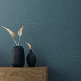 TS81904 faux linen vinyl wallpaper decor from the Even More Textures collection by Seabrook Designs