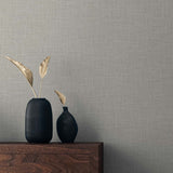 TS81908 faux linen vinyl wallpaper decor from the Even More Textures collection by Seabrook Designs