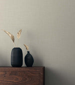 TS81913 faux linen vinyl wallpaper decor from the Even More Textures collection by Seabrook Designs