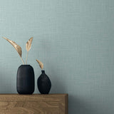 TS81914 faux linen vinyl wallpaper decor from the Even More Textures collection by Seabrook Designs