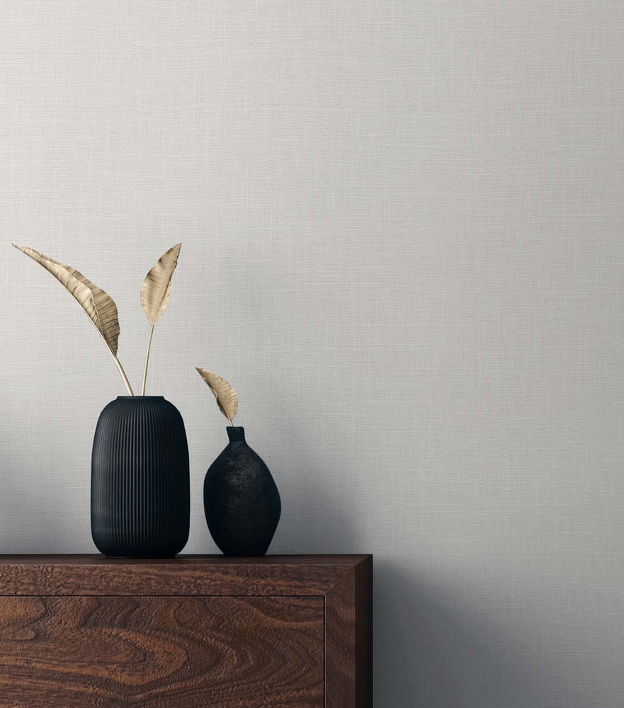TS81923 faux linen vinyl wallpaper decor from the Even More Textures collection by Seabrook Designs