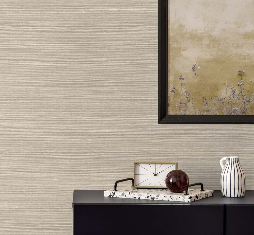 TS82003 faux sisal vinyl wallpaper decor from the Even More Textures collection by Seabrook Designs