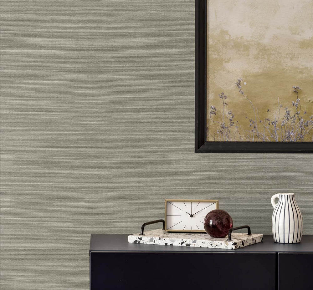 TS82005 faux sisal vinyl wallpaper decor from the Even More Textures collection by Seabrook Designs