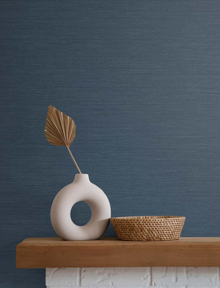 TS82012 faux sisal vinyl wallpaper decor from the Even More Textures collection by Seabrook Designs
