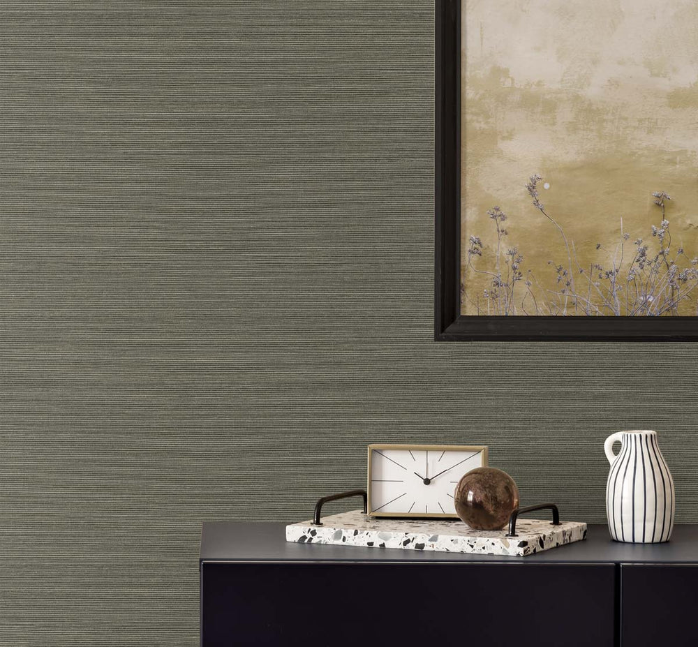 TS82015 faux sisal vinyl wallpaper decor from the Even More Textures collection by Seabrook Designs