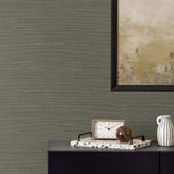 TS82015 faux sisal vinyl wallpaper decor from the Even More Textures collection by Seabrook Designs