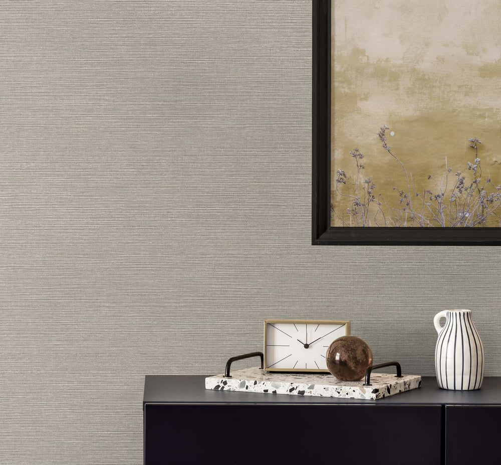 TS82017 faux sisal vinyl wallpaper decor from the Even More Textures collection by Seabrook Designs