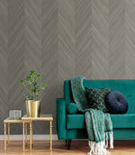 Textured vinyl wallpaper living room TS82107 embossed faux wood from the Even More Textures collection by Seabrook Designs