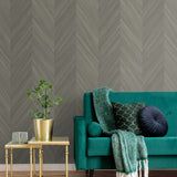 Textured vinyl wallpaper living room TS82107 embossed faux wood from the Even More Textures collection by Seabrook Designs