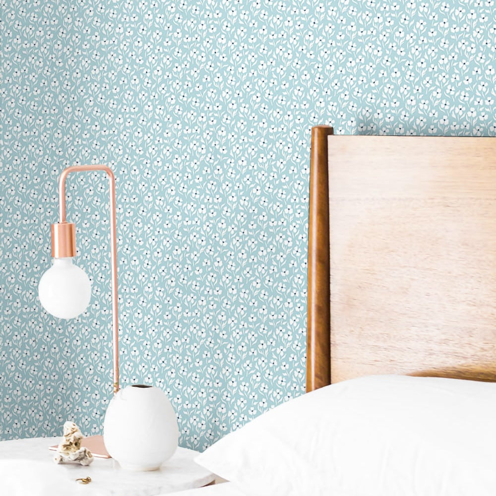 Floral peel and stick wallpaper bedroom SD1022 from Say Decor