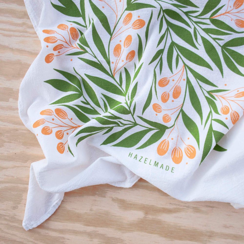KT501 tuscan floral tea towel detail from Hazelmade