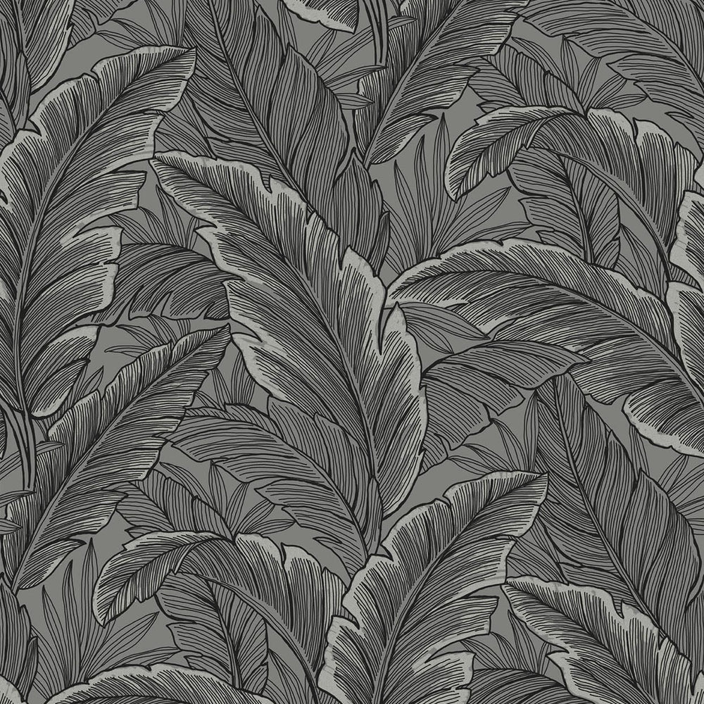 
                  
                    UK10004 palm leaf botanical wallpaper from the Black and White collection by Etten Gallerie
                  
                