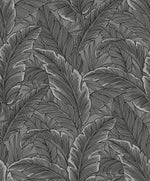 UK10004 palm leaf botanical wallpaper from the Black and White collection by Etten Gallerie