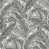 UK10005 palm leaf botanical wallpaper from the Black and White collection by Etten Gallerie
