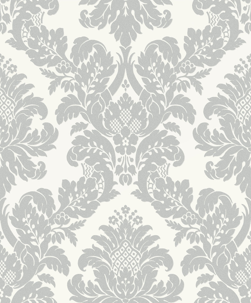 Etten Gallerie Black & White Glitter Damask Wallpaper
