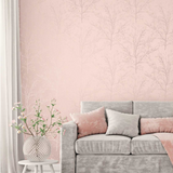 UK11501 glass beaded branches botanical wallpaper living room from the Black and White collection by Etten Gallerie