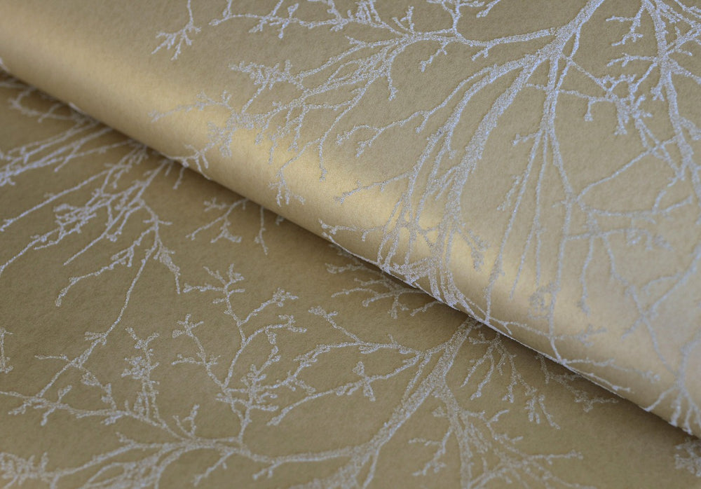 UK11503 glass beaded branches botanical wallpaper roll from the Black and White collection by Etten Gallerie