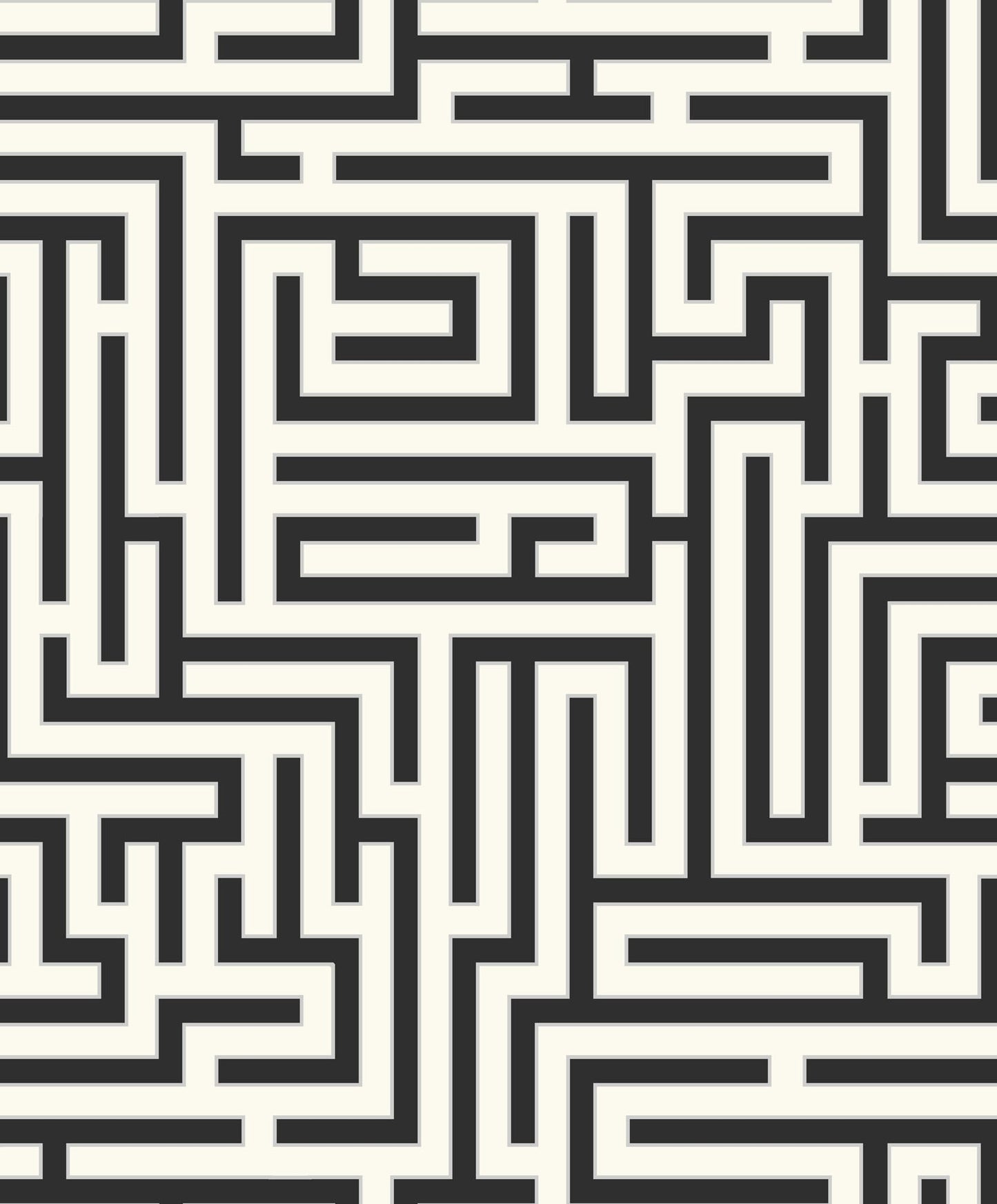 ZN50300 Yanaka maze geometric wallpaper from the Black and White collection by Etten Gallerie