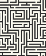 ZN50300 Yanaka maze geometric wallpaper from the Black and White collection by Etten Gallerie