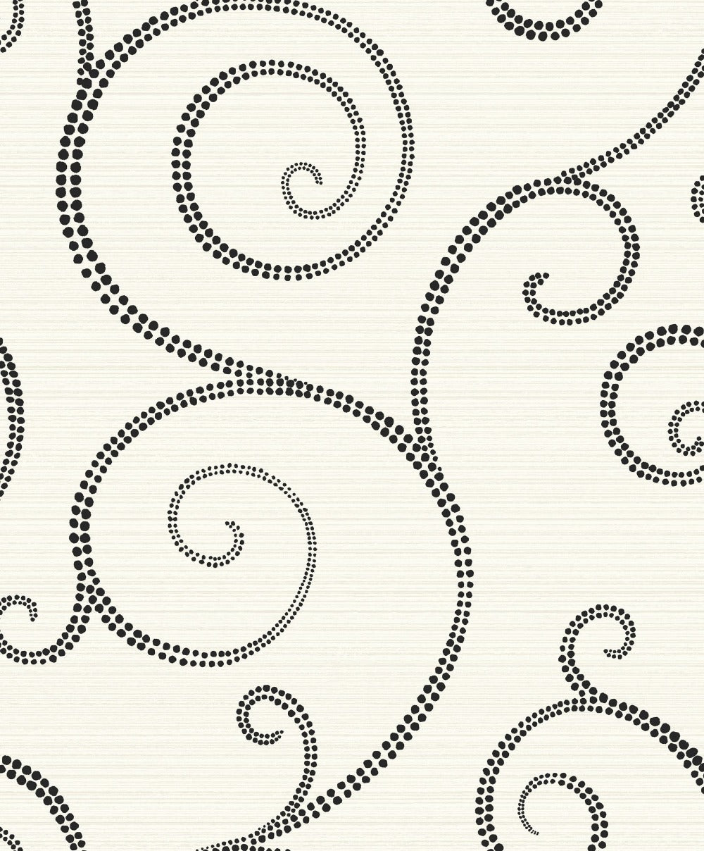 ZN51600 Kichijoji spotted trail polka dot wallpaper from the Black and White collection by Etten Gallerie