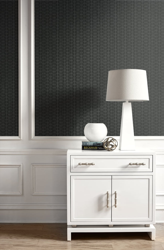Etten Gallerie Black & White Ueno Stitched Geometric Wallpaper