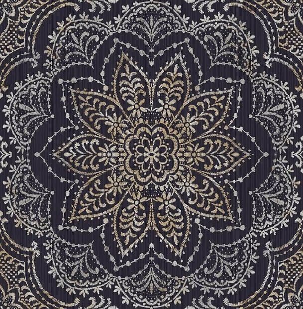 Medallion wallpaper CR20400 from the Island collection by Carl Robinson