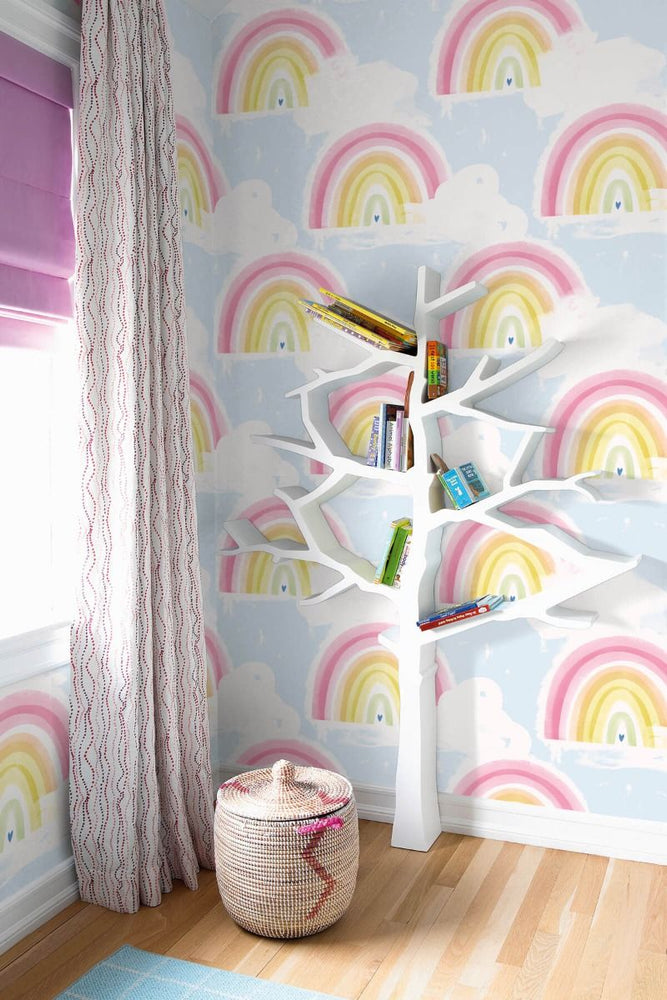 DA60202 kids rainbow nursery wallpaper from the Day Dreamers collection by Seabrook Designs