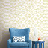 Metallic Gold Diamond Geometric Peel and Stick Removable Wallpaper