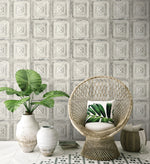 Distressed Tin Tile Peel and Stick Removable Wallpaper