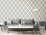 Black and White Tile Trellis Peel and Stick Removable Wallpaper