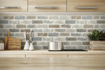 Washed Faux Brick Peel and Stick Removable Wallpaper