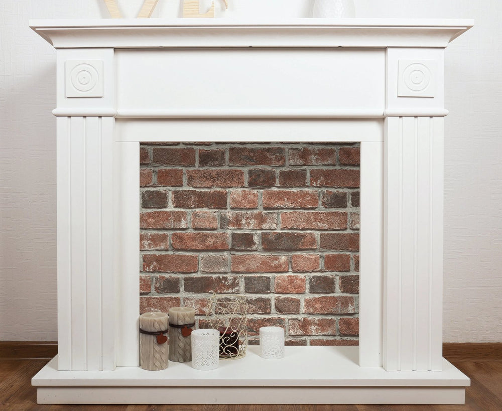 Distressed Faux Red Brick Peel and Stick Removable Wallpaper