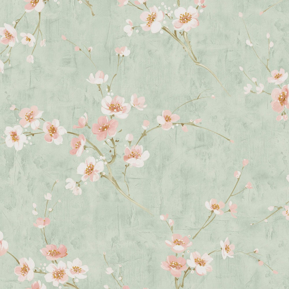 
                  
                    AI41604 teal silk road floral wallpaper from the Koi collection by Seabrook Designs
                  
                