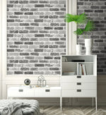 Gray Washed Brick Peel and Stick Removable Wallpaper