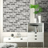 Gray Washed Brick Peel and Stick Removable Wallpaper
