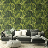 Banana leaf peel and stick wallpaper decor NW31000 from NextWall