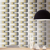 RL60300 fonzie ribbon mid century wallpaper decor from the Retro Living collection by Seabrook Designs