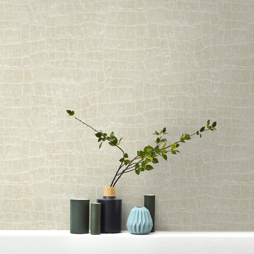 TA20505 Curacao faux crocodile wallpaper decor from the Tortuga collection by Seabrook Designs