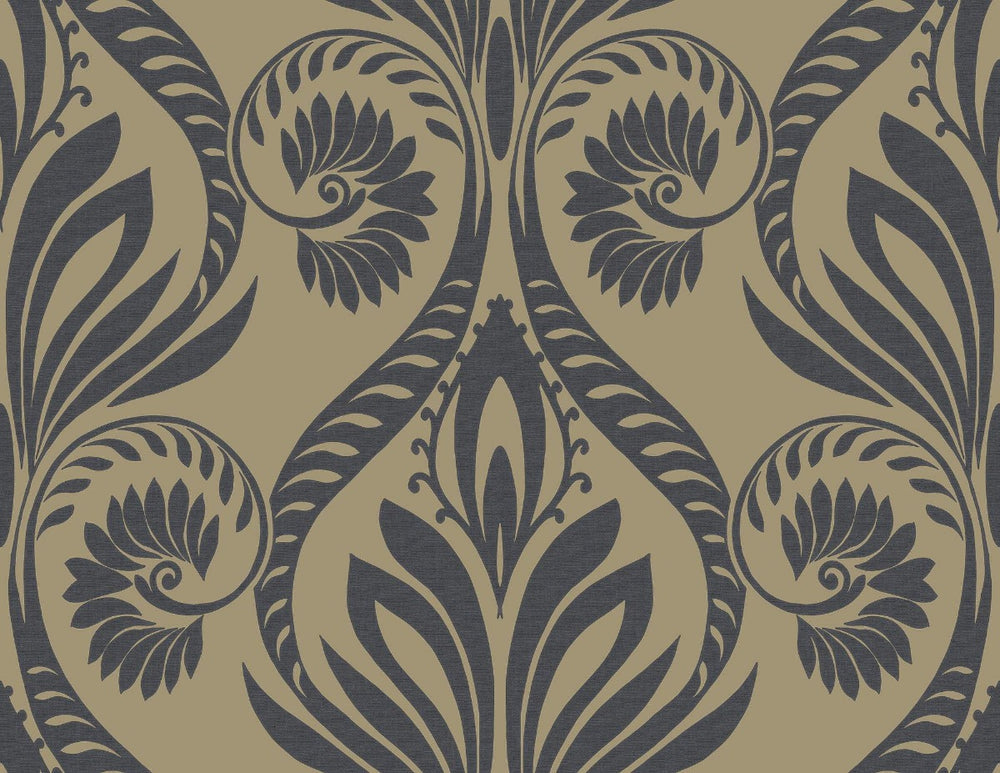 TA21000 bonaire retro damask wallpaper from the Tortuga collection by Seabrook Designs