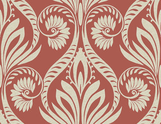 TA21001 bonaire retro damask wallpaper from the Tortuga collection by Seabrook Designs