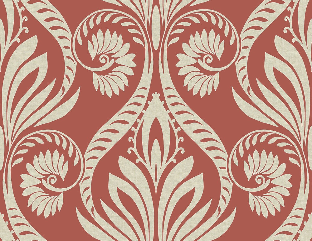 TA21001 bonaire retro damask wallpaper from the Tortuga collection by Seabrook Designs