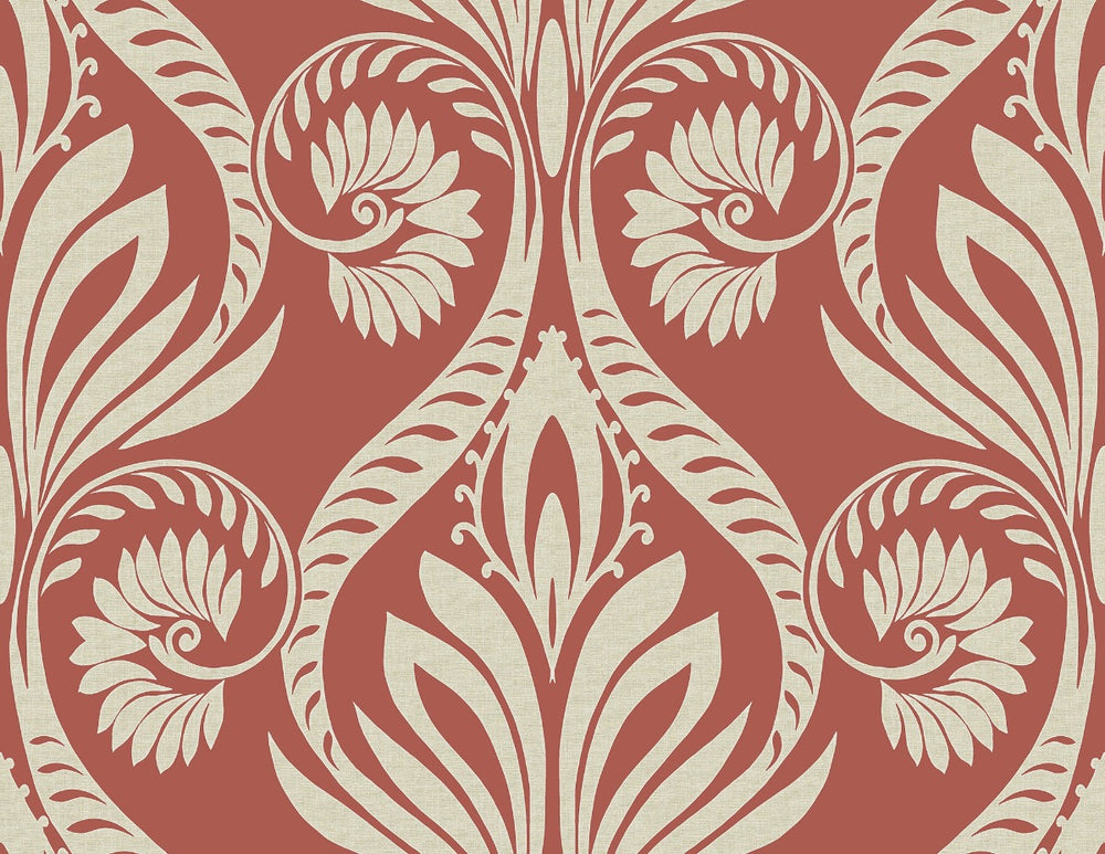TA21001 bonaire retro damask wallpaper from the Tortuga collection by Seabrook Designs