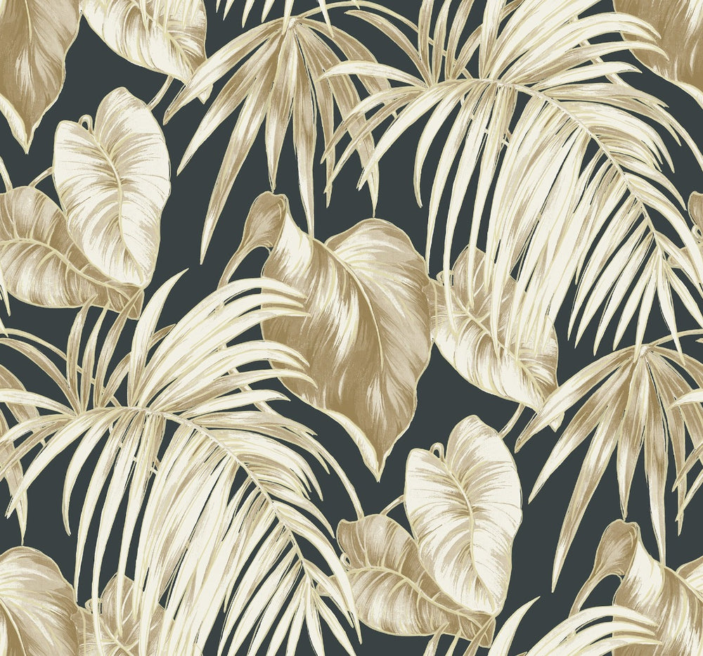 TA21600 dominica tropical leaf wallpaper from the Tortuga collection by Seabrook Designs