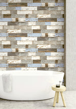 Colorful Coastal Shiplap Peel and Stick Removable Wallpaper